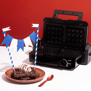 Labor Day: Brownie Waffles with ice cream